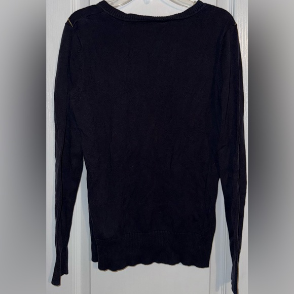 St. John’s Bay Y2K Blue Argyle Sweater Juniors 5 Preppy Knit - Picture 3 of 8